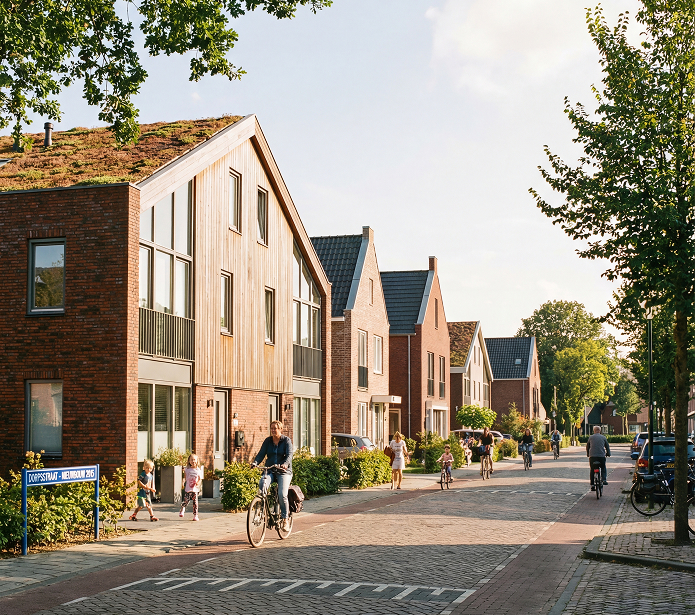 Woonwijk met miniwarmtenet